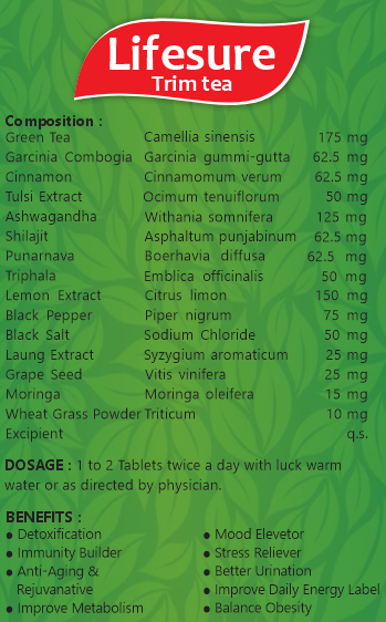 🌿 Lifesure Trim Tea – Delicious Lemon Flavour